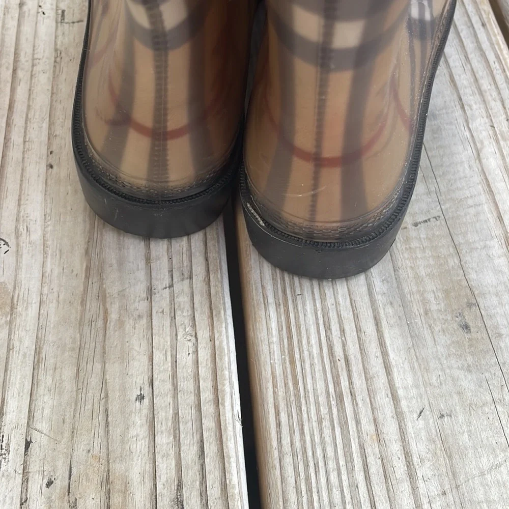 BURBERRY Rain Boots Tall Classic Check Haymarket Size EUR 36